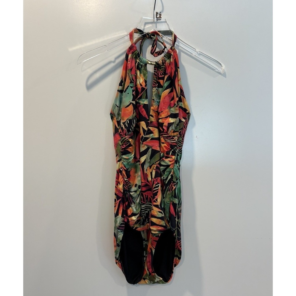 Lauren Ralph Lauren Tropical Floral Halter One Piece Swimsuit Womens Size 12 - Picture 4 of 6